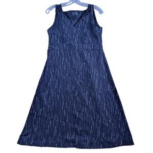 Eddie Bauer Travex Womens Medium Tank Dress Blue Performance Sleeveless V Neck